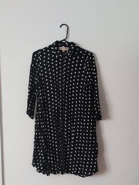 Philosophy Black and White Polka Dot Shirt Dress